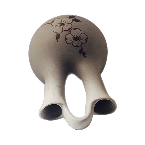 Elegant MCM-Style Pigeon Forge Pottery Ceremony Vase Adorned with Dogwoods - Picture 5 of 6